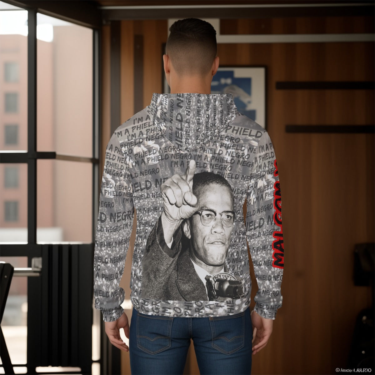 Malcom X - I'm a Phield Negro All-Over Print Men's Pullover Hoodie