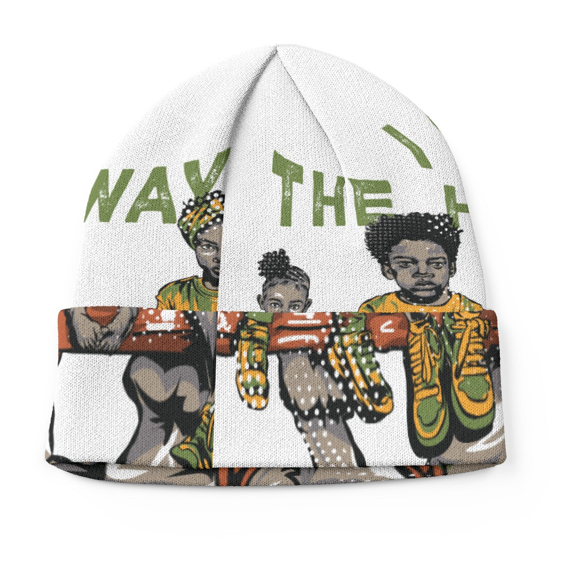 I Chose The Hard Way Knitted Beanie Hat - Double Sided Print, Foldable Cuff for Winter Style