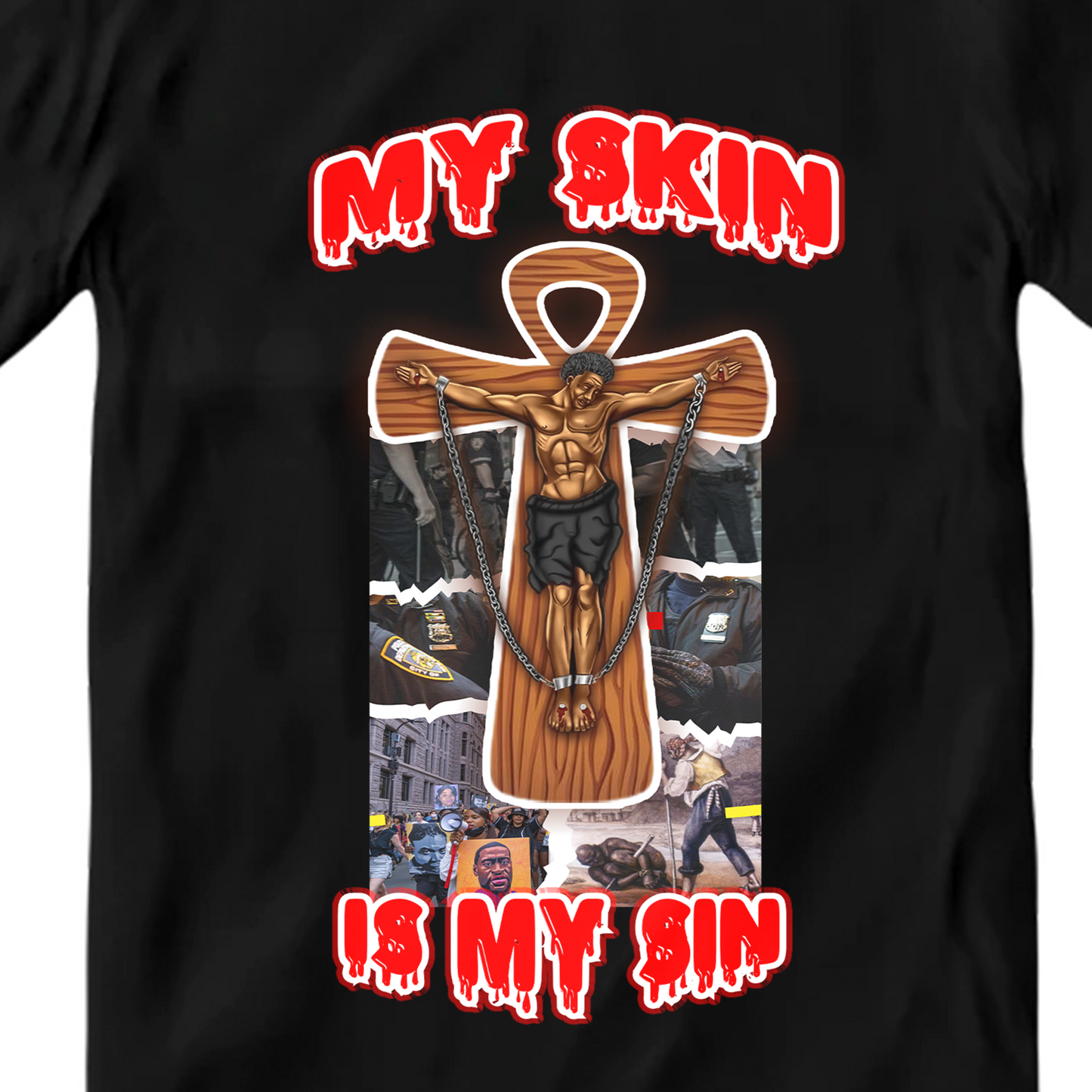 MY SKIN IS MY SIN PREMIUM SHIRT - BLACK