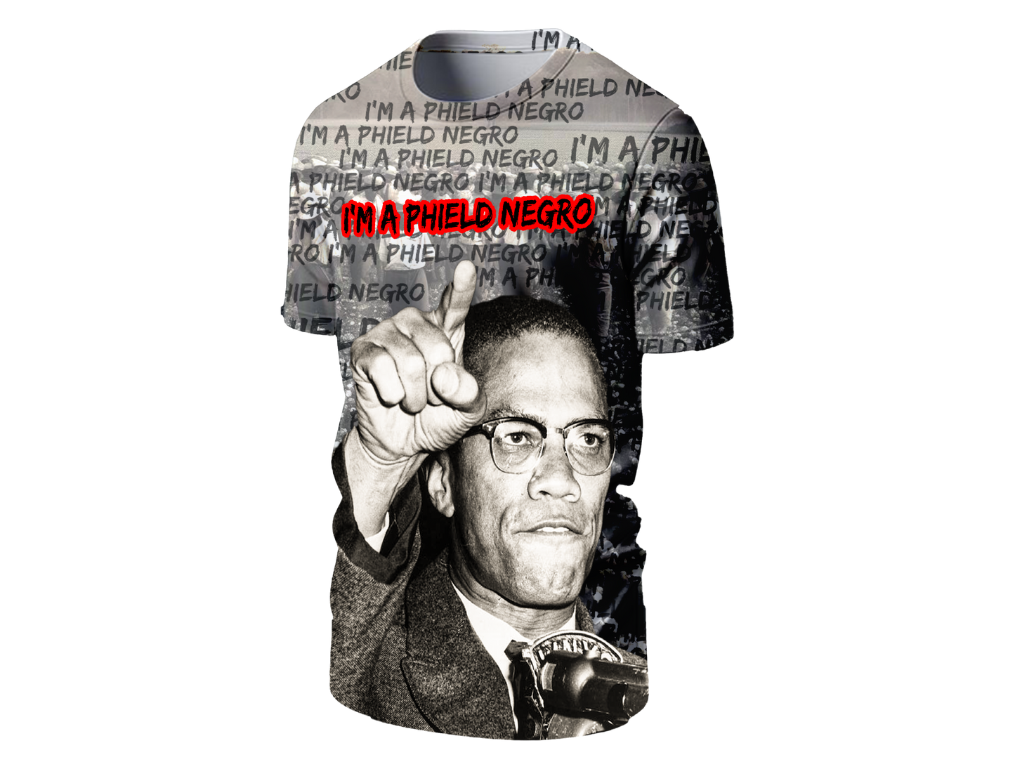 Malcom X - I'm a Phield Negro All-Over Print Men's O-Neck T-Shirt