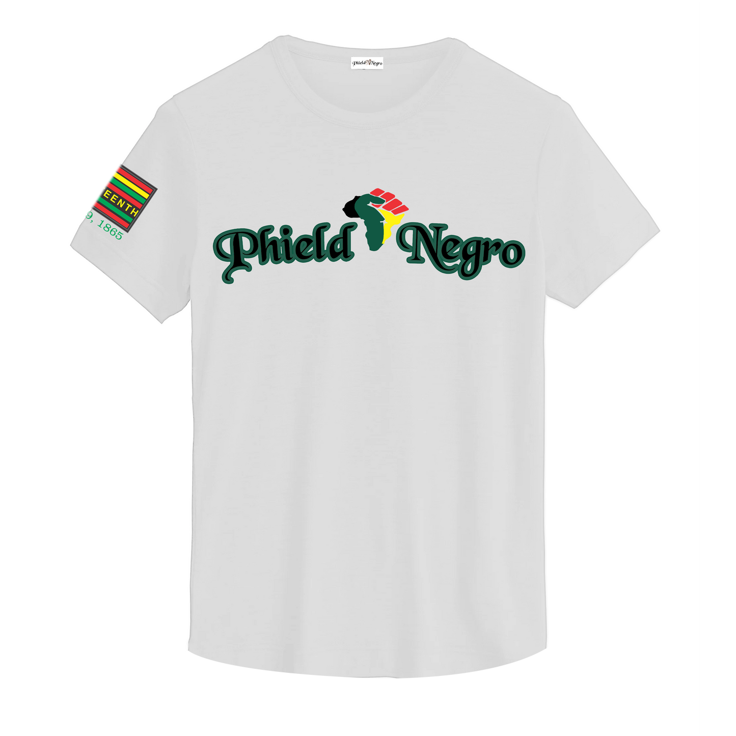 Juneteenth Tee Shirt White - Premium Phield Negro - Juneteenth Edition White