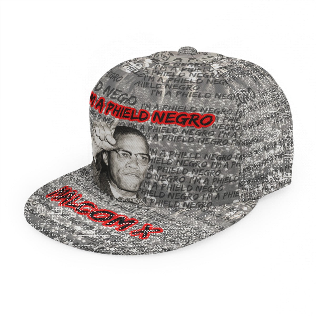Malcom X - I'm a Phield Negro Baseball Cap With Flat Brim