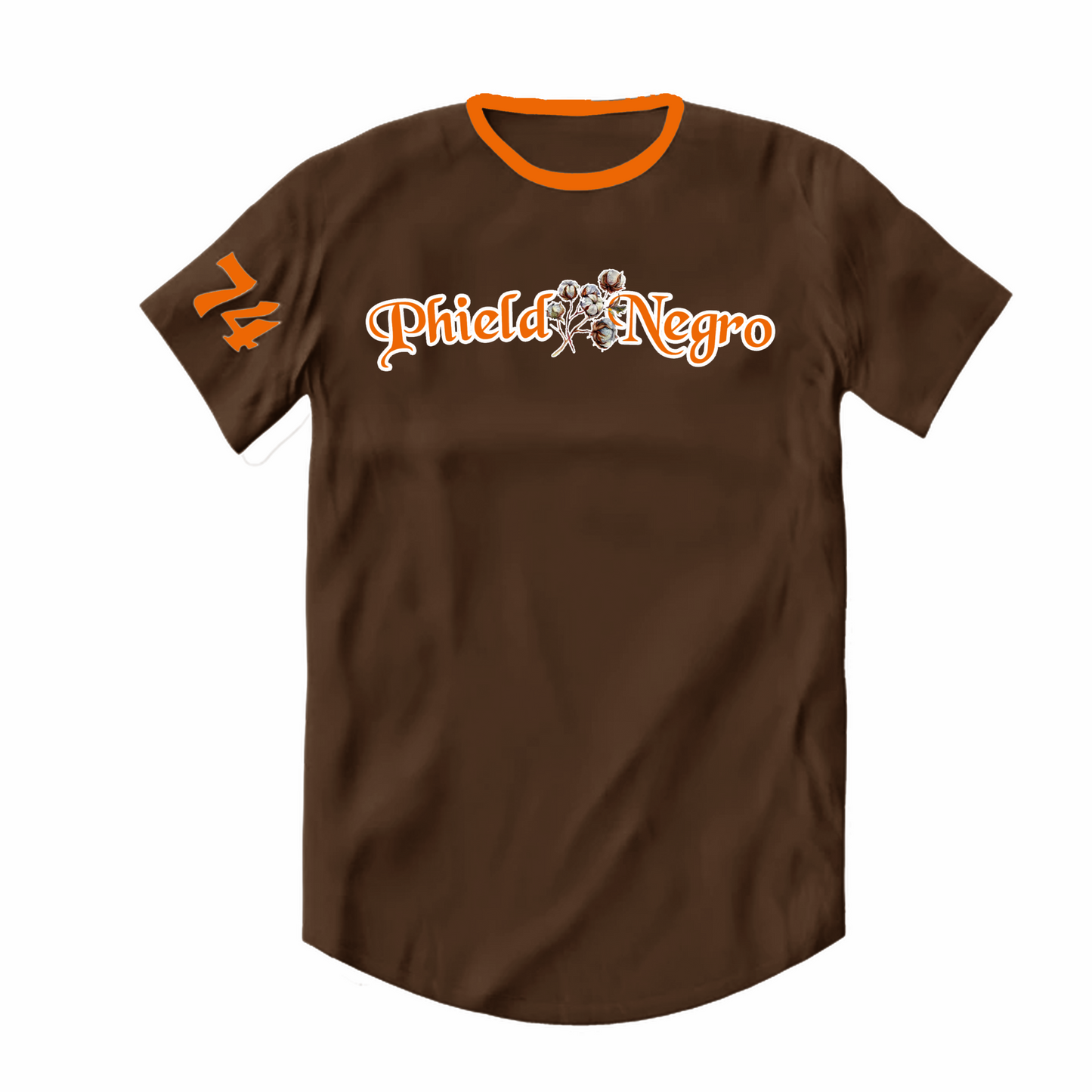 Premium Phield Negro T-Shirt (Chocolate Brown and Orange)