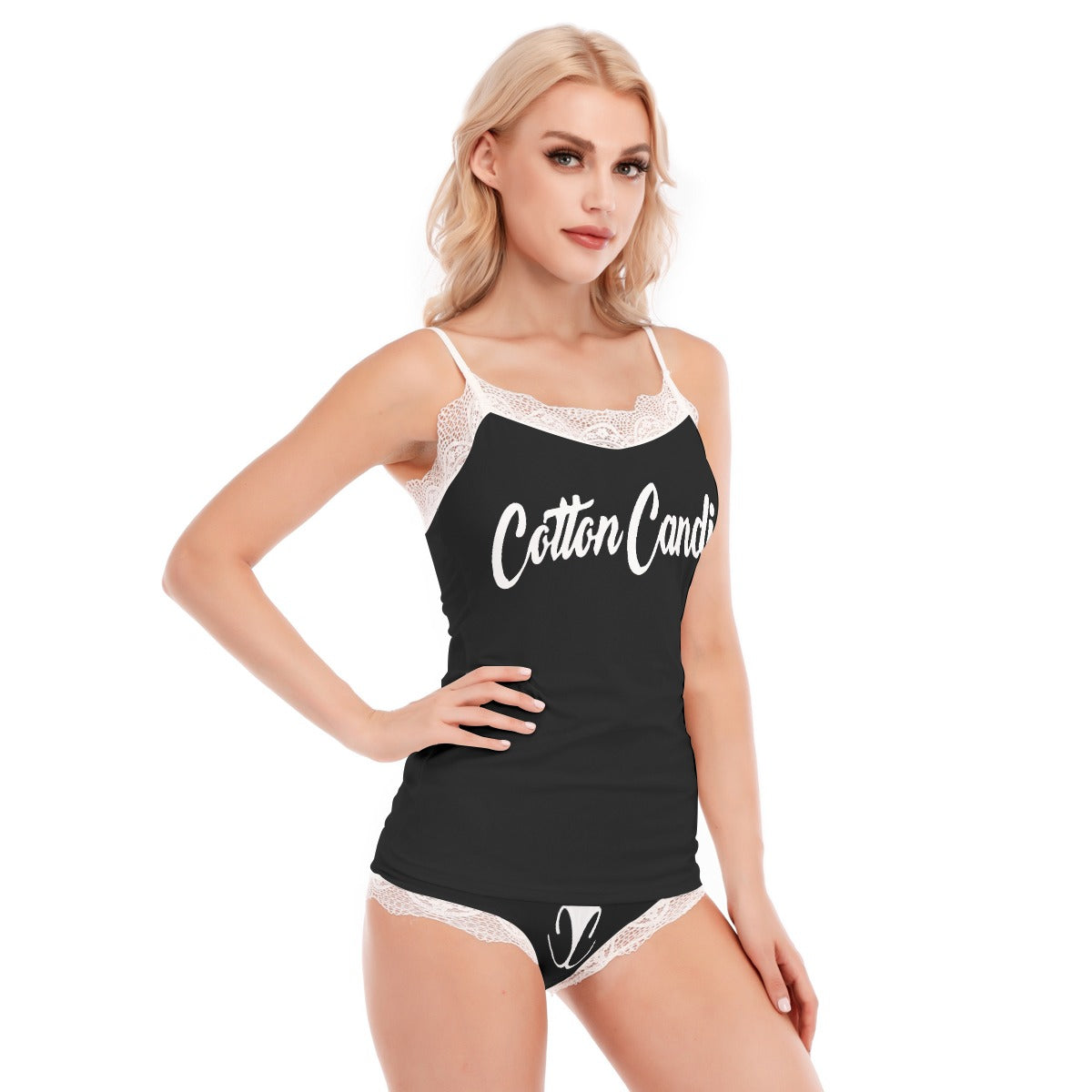 Cotton Candi's Women's Pajama Set With Lace Edge