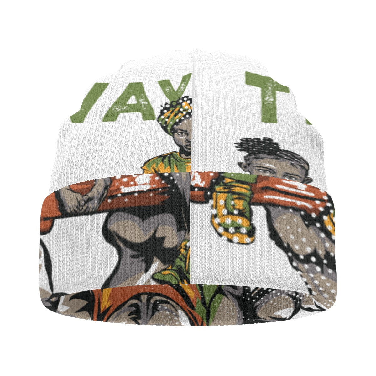 I Chose The Hard Way Knitted Beanie Hat - Double Sided Print, Foldable Cuff for Winter Style