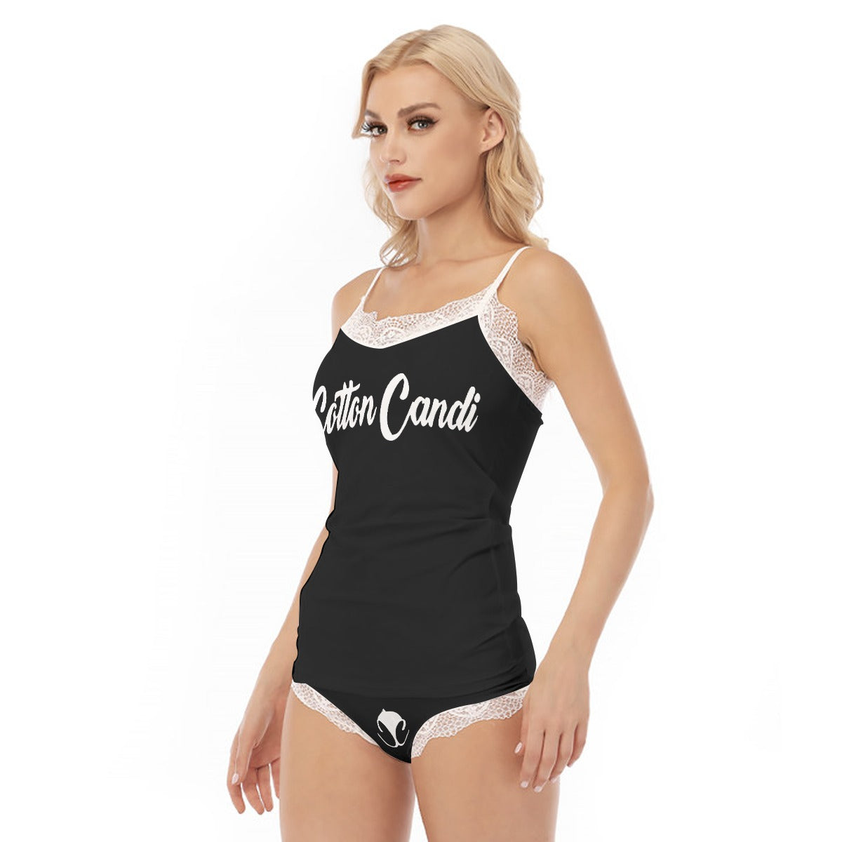 Cotton Candi's Women's Pajama Set With Lace Edge