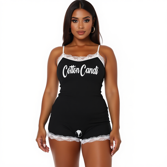 Cotton Candi's Women's Pajama Set With Lace Edge