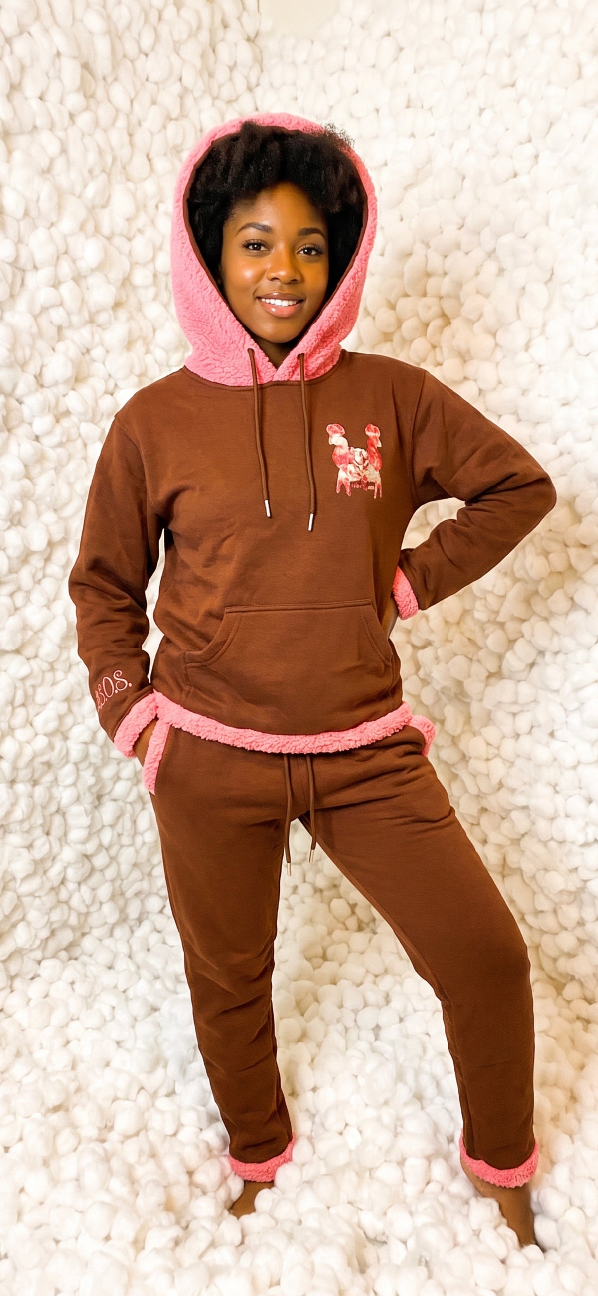 Cotton Candi Brown and Pink Sweatsuit