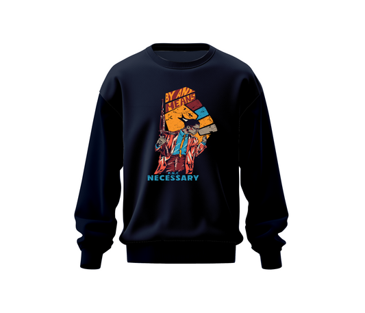 MALCOM X  PREMIUM CREWNECK - NAVY BLUE