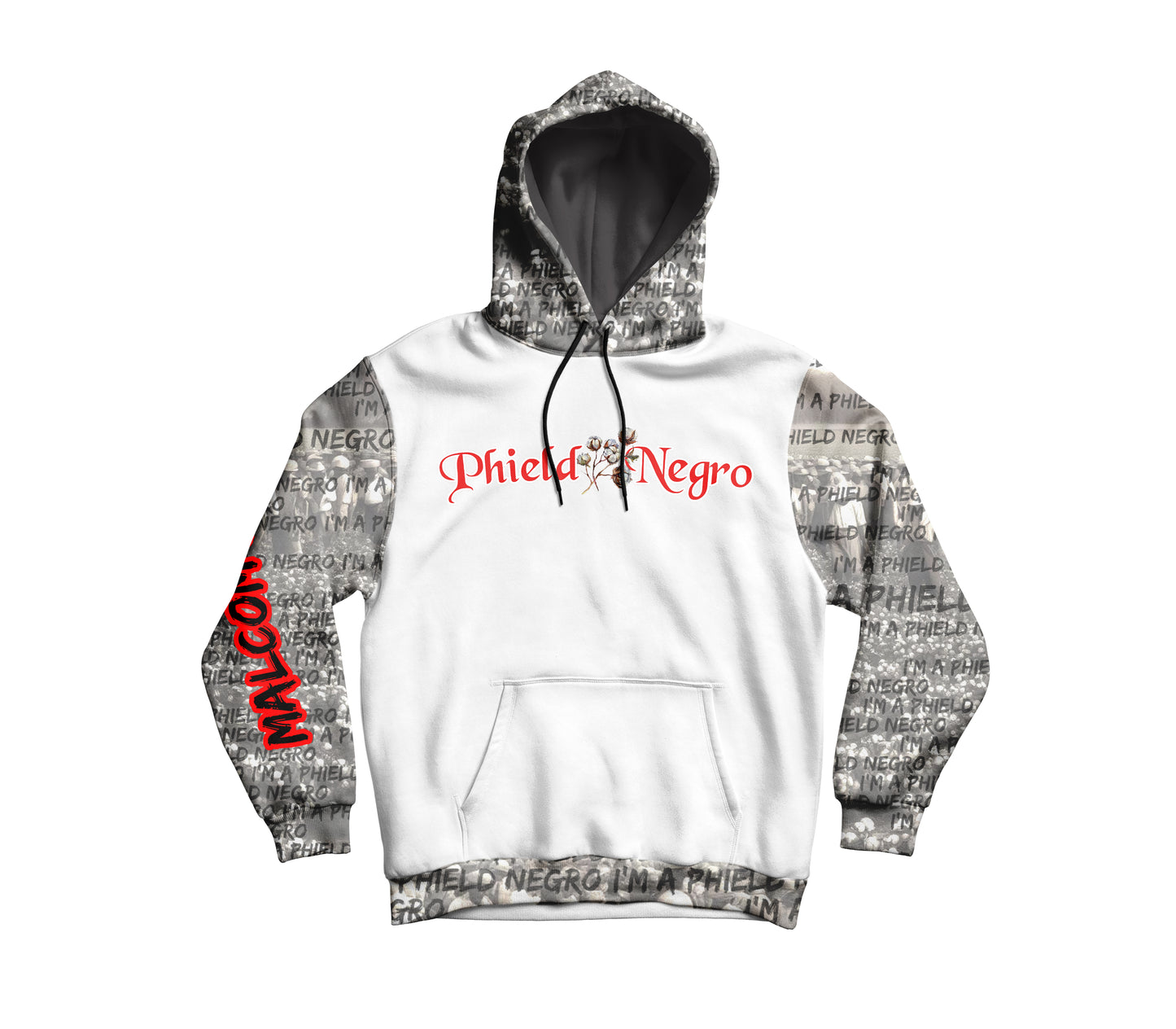 Malcom X - I'm a Phield Negro All-Over Print Men's Pullover Hoodie