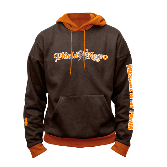 Phield Negro Premium Hoodie (Brown Chocolate and Orange)