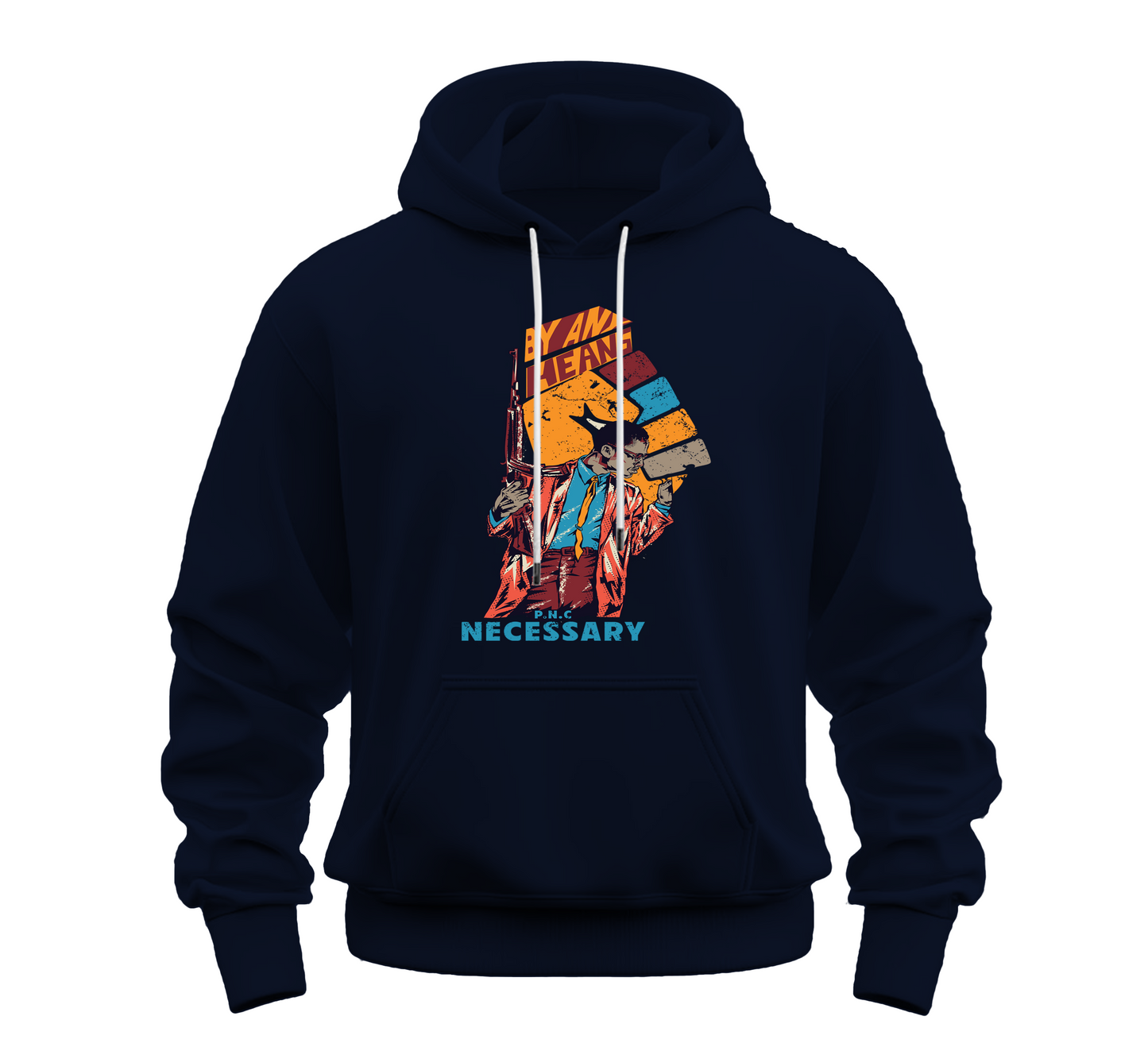 MALCOM X PREMIUM HOODIE - NAVY BLUE