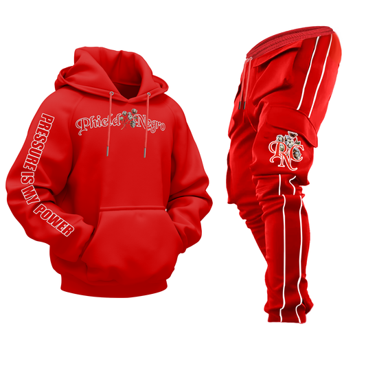 Phield Negro Premium Hoodie Outfit (Hoodie + Joggers) - Red